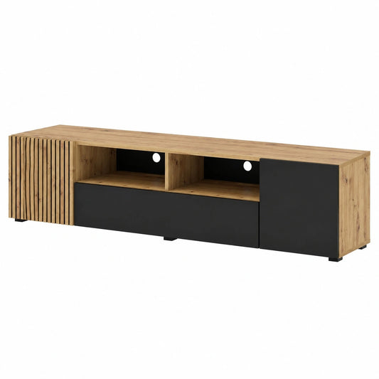 meuble-tv-moderne-en-chene-et-noir-avec-portes-et-niches-pushtoopen-mheeq11222kk