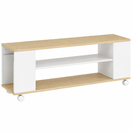 meuble-tv-sur-roulettes-120-cm-pour-ecran-jusqu-a-55-pouces-avec-2-etageres-ouvertes-style-moderne-installation-au-sol-ou-mural-blanc-et-bois-naturel-iczti11224ya